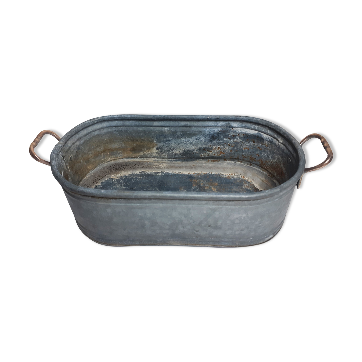 Table planter in zinc and brass