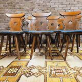 Set of 12 bistrot chairs 70' vintage