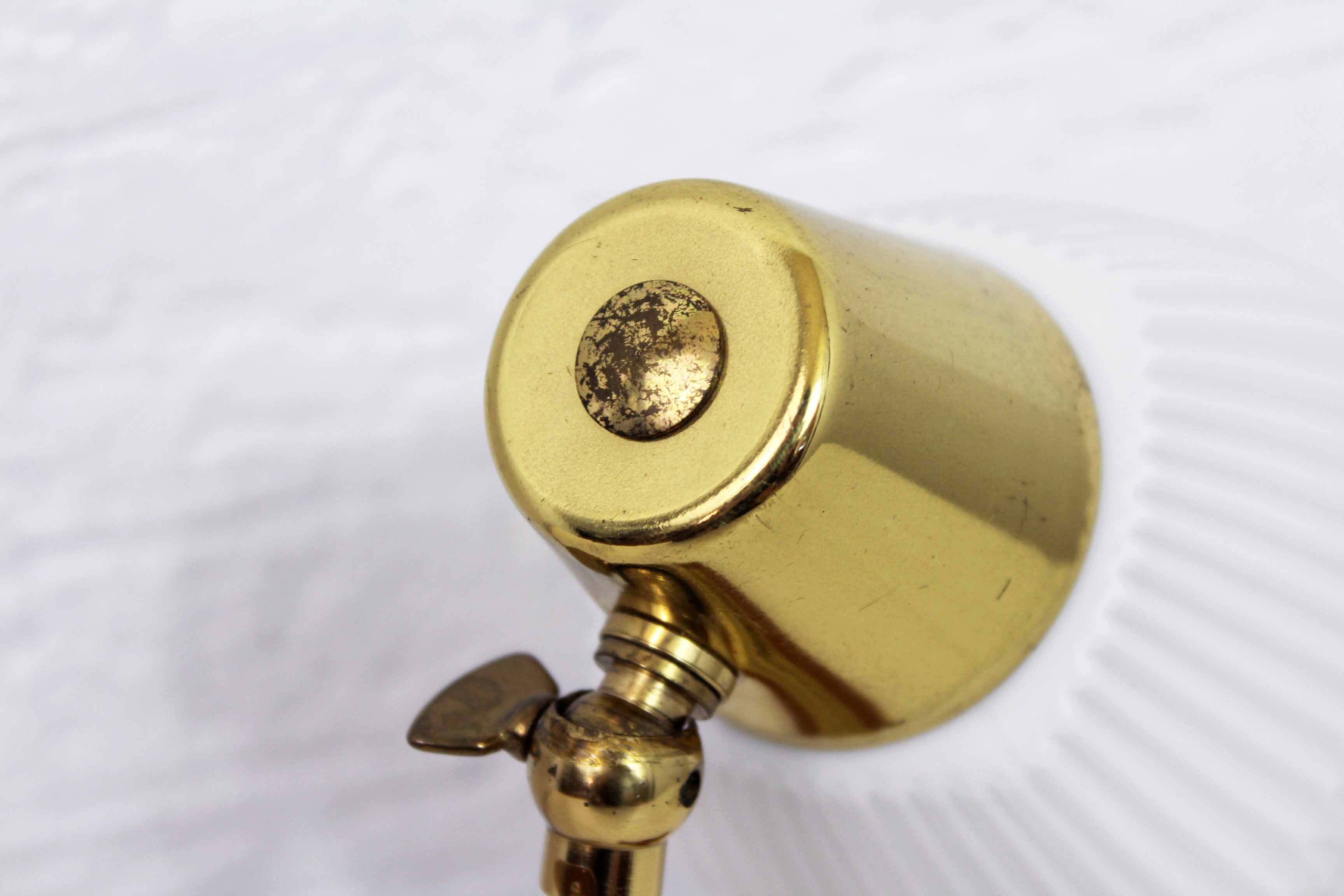 Teak and brass bedside or table lamp