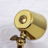 Teak and brass bedside or table lamp