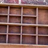 Old storage box bin with compartments