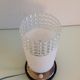 Tube bedside lamp with bi-material/vintage glass lampshade, 60/70s