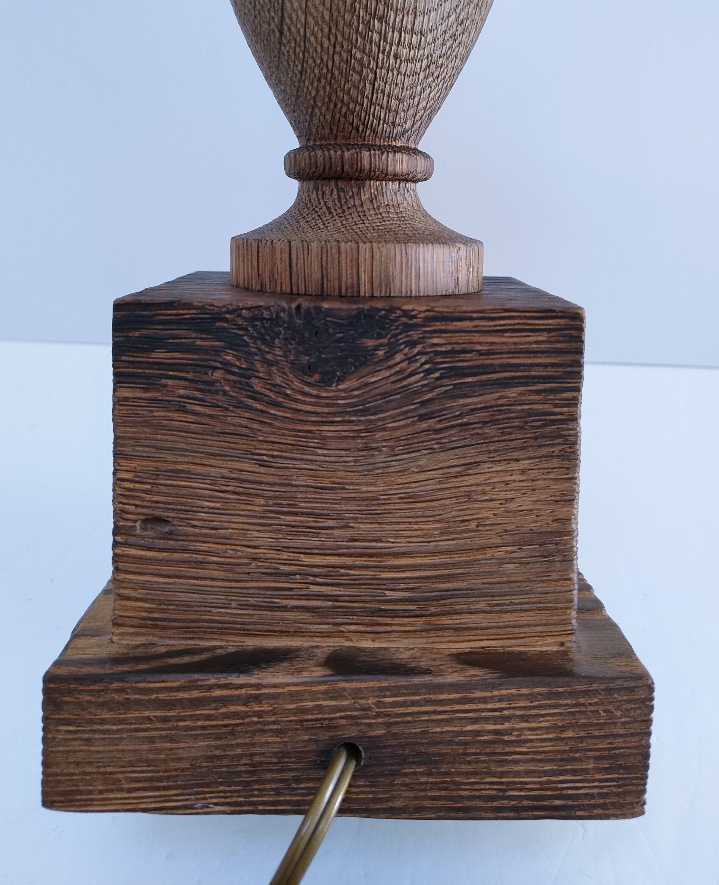 XL turned solid wood lamp base H.45.5 cm