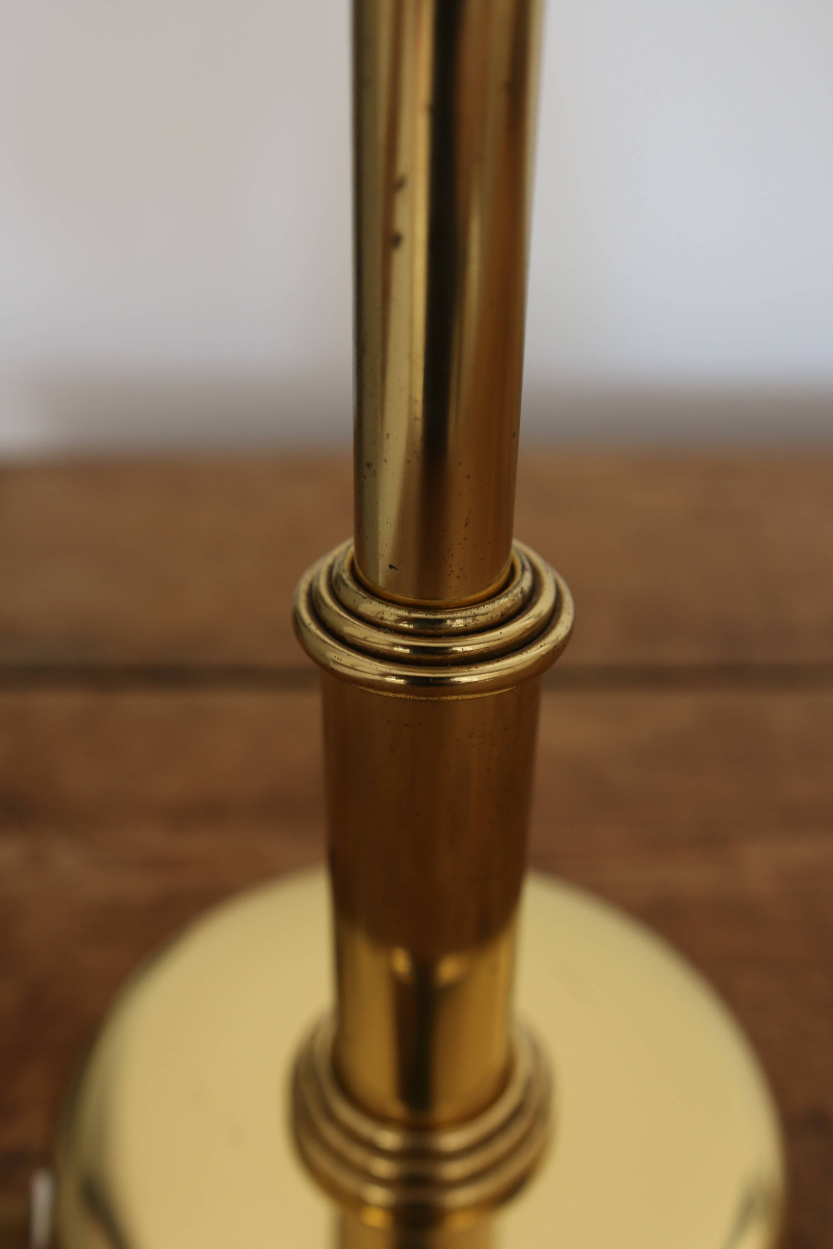 Vintage opaline brass table lamp
