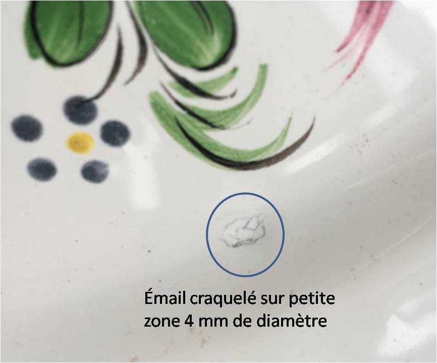 Antique plate decorated basket - bird