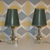 Pair of 50s table lamps in glass