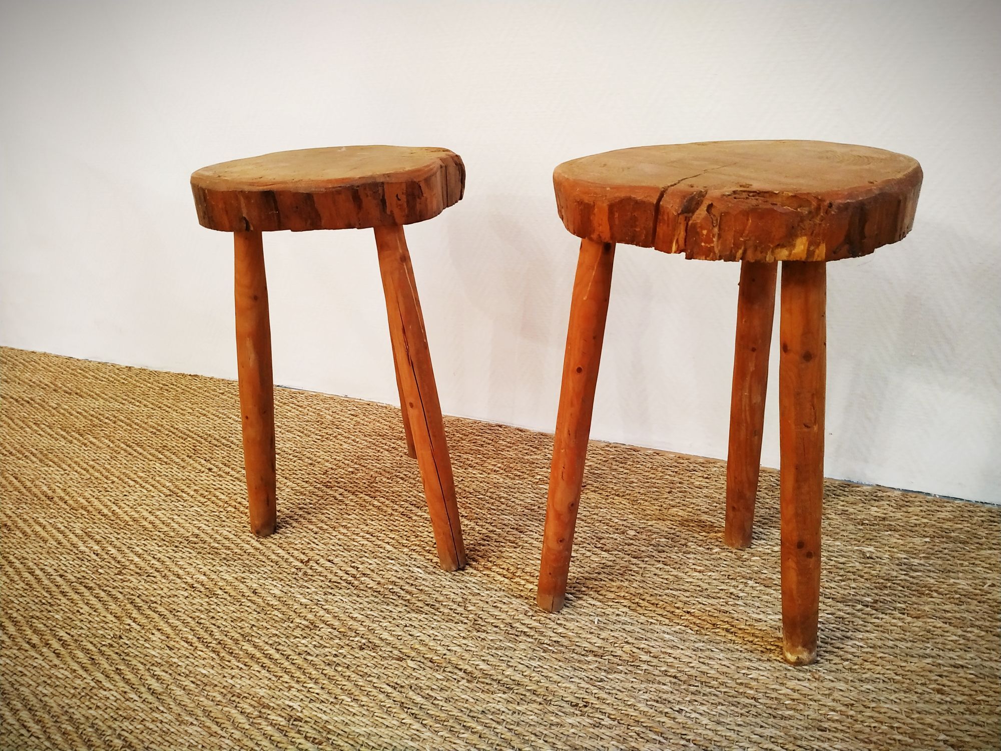Pair of brutalist stools