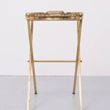 small Brass folding serving tray table 1970 France