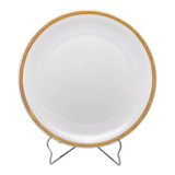 Flat round serving dish Limoges gold edging