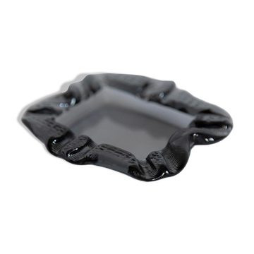 Grey crystal glass ashtray, mid-century, Italy, 1970s.