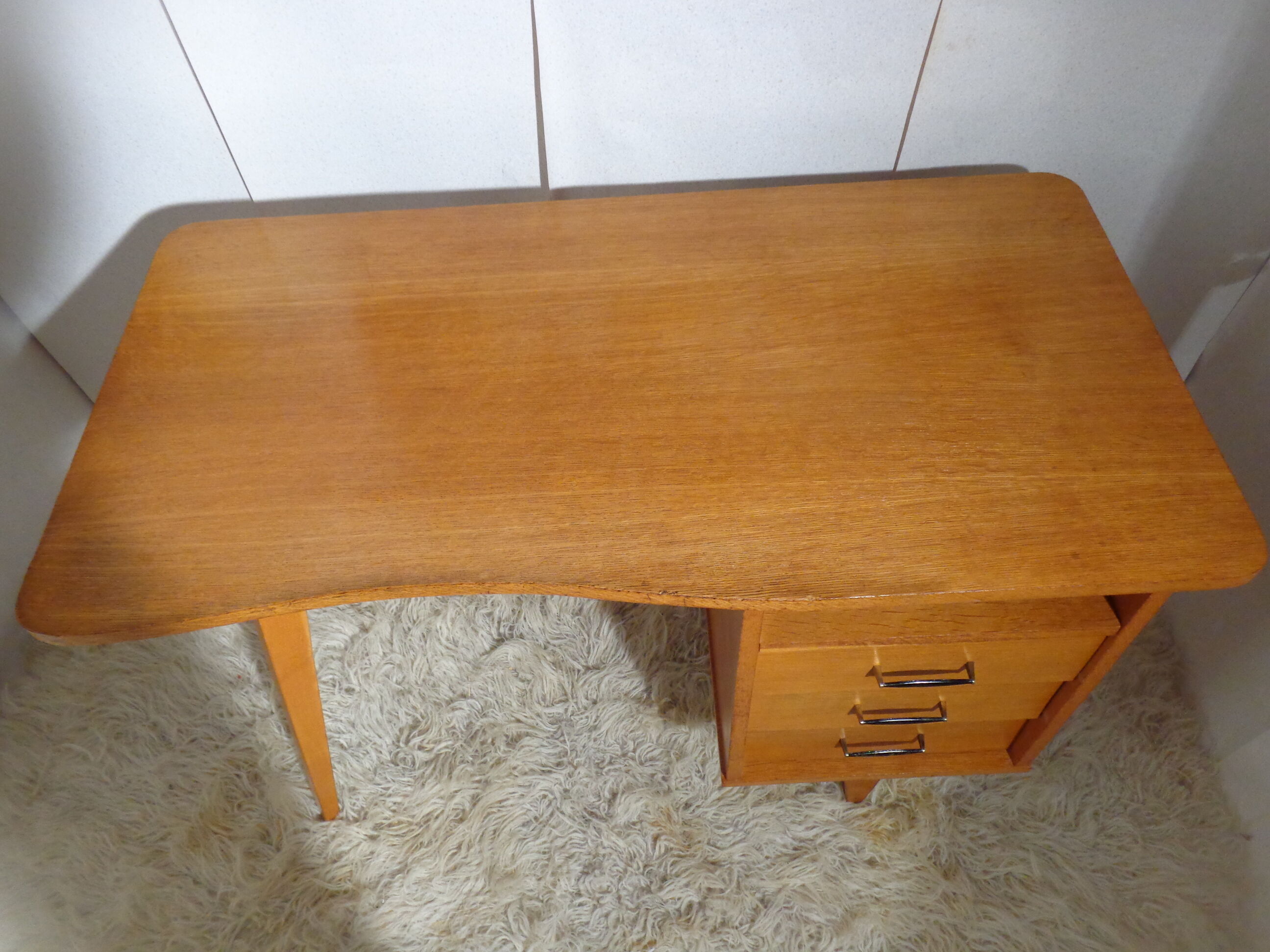 Vintage desk shape bean feet compass year 60