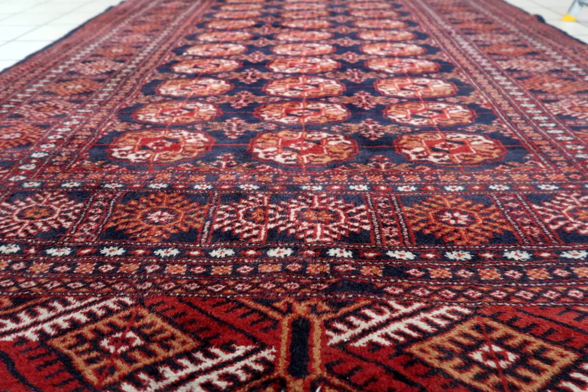 Tapis Boukhara ouzbek vintage fait main, 153 cm x 254 cm, années 1960 - 1C1151