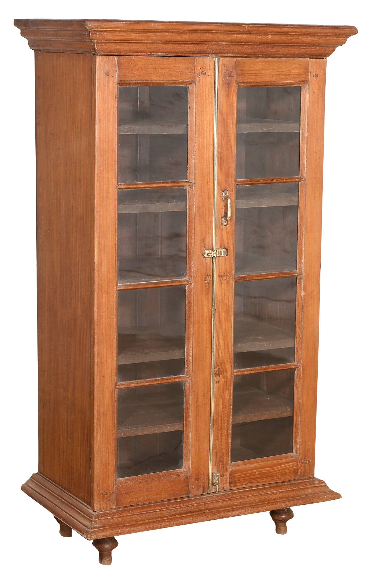 Armoire vitrée en bois de style colonial