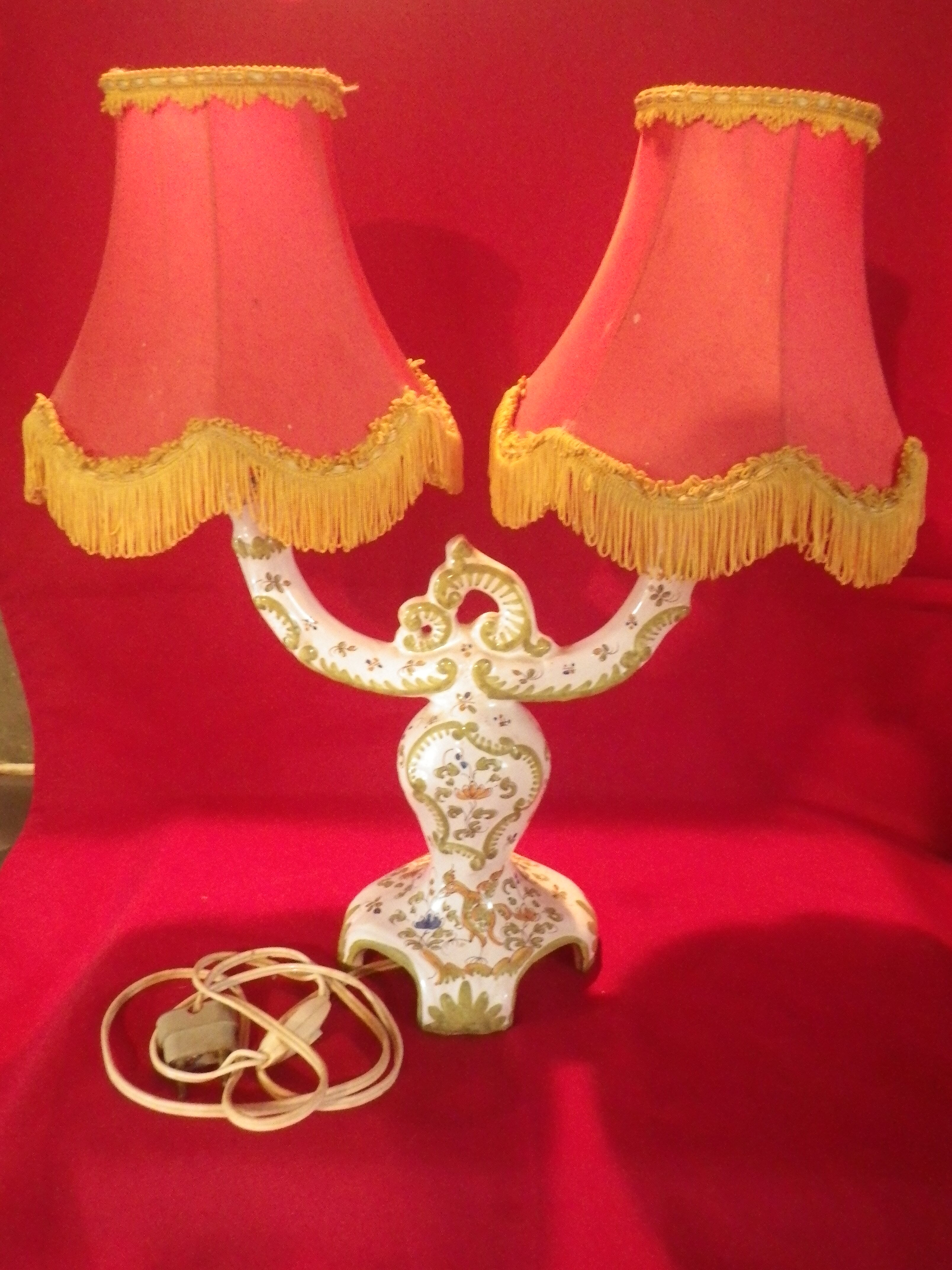 Pair of electrified Martres-Tolosane candle holders