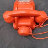 Ancien téléphone orange vintage s63 Socotel à cadran
