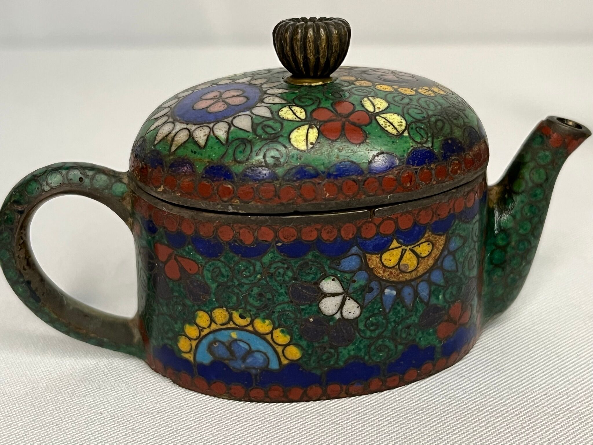 Cloisonné bronze jugs, early 20th century, China