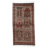 Vintage 1950s Persian Qum silk rug 72cm x 140cm