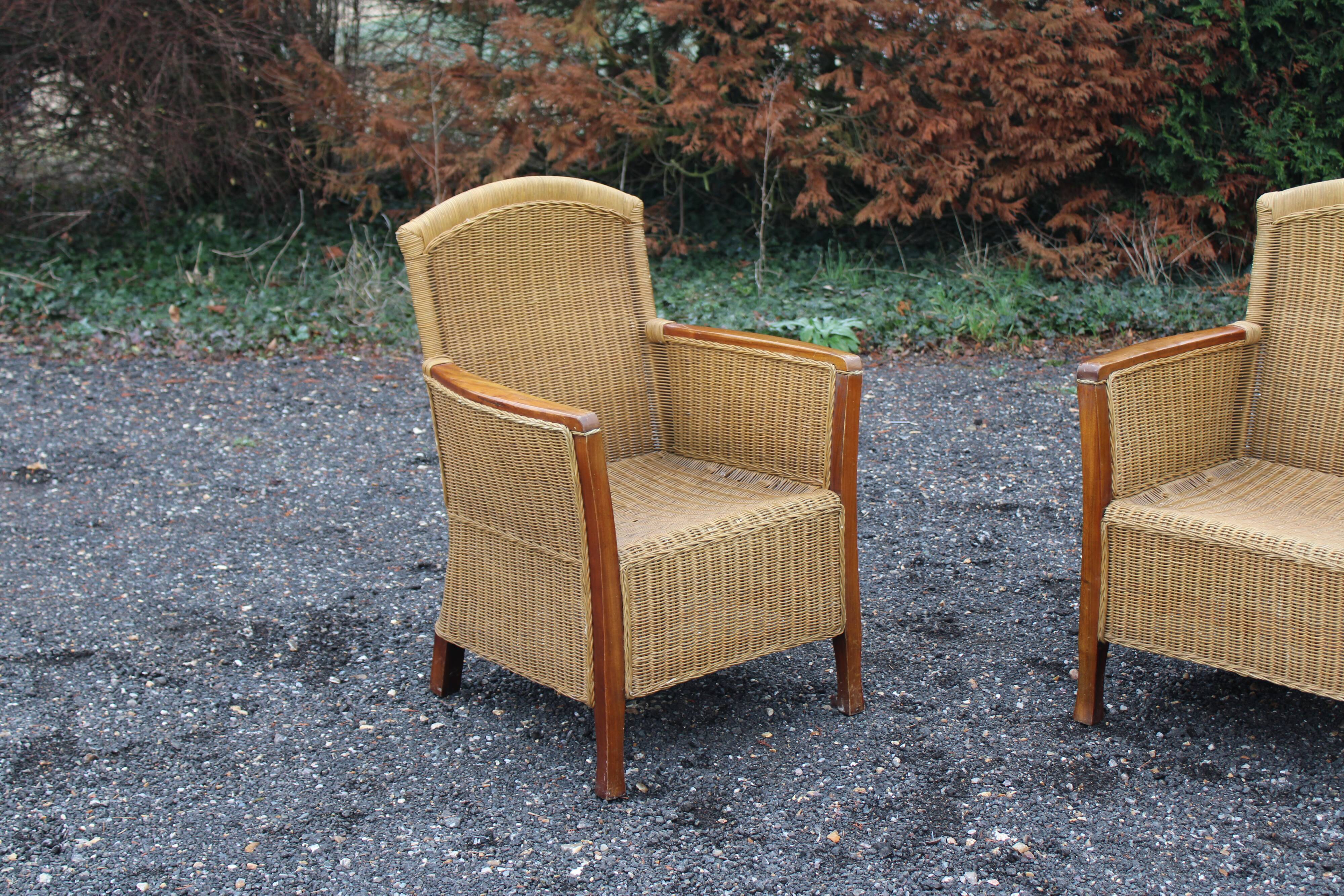 Wicker armchairs
