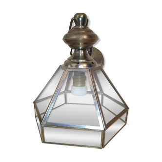 Metal and glass chandelier