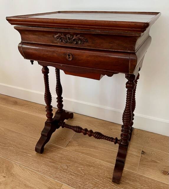 Louis Philippe mahogany workbench, 19th century