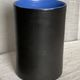 Vintage 1970s black ceramic roll vase signed Dumez.