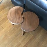 Pair of oak tripod stools