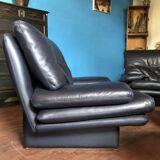 Paire de fauteuils design cuir buffle