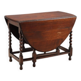 Small antique oak table stained walnut, England, 19th century.