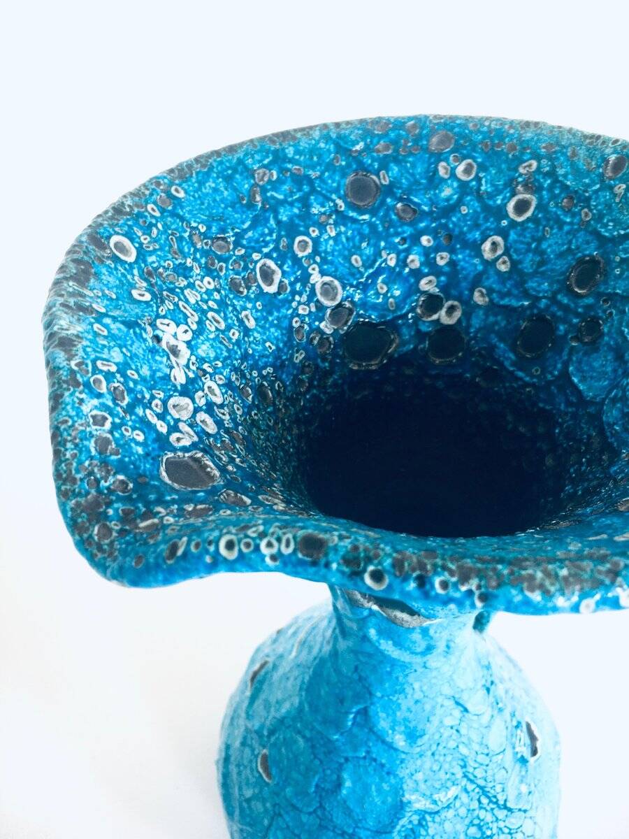 Art Ceramic Fat Lava Decanter Carafe Vase from MCM, Italy 1960s