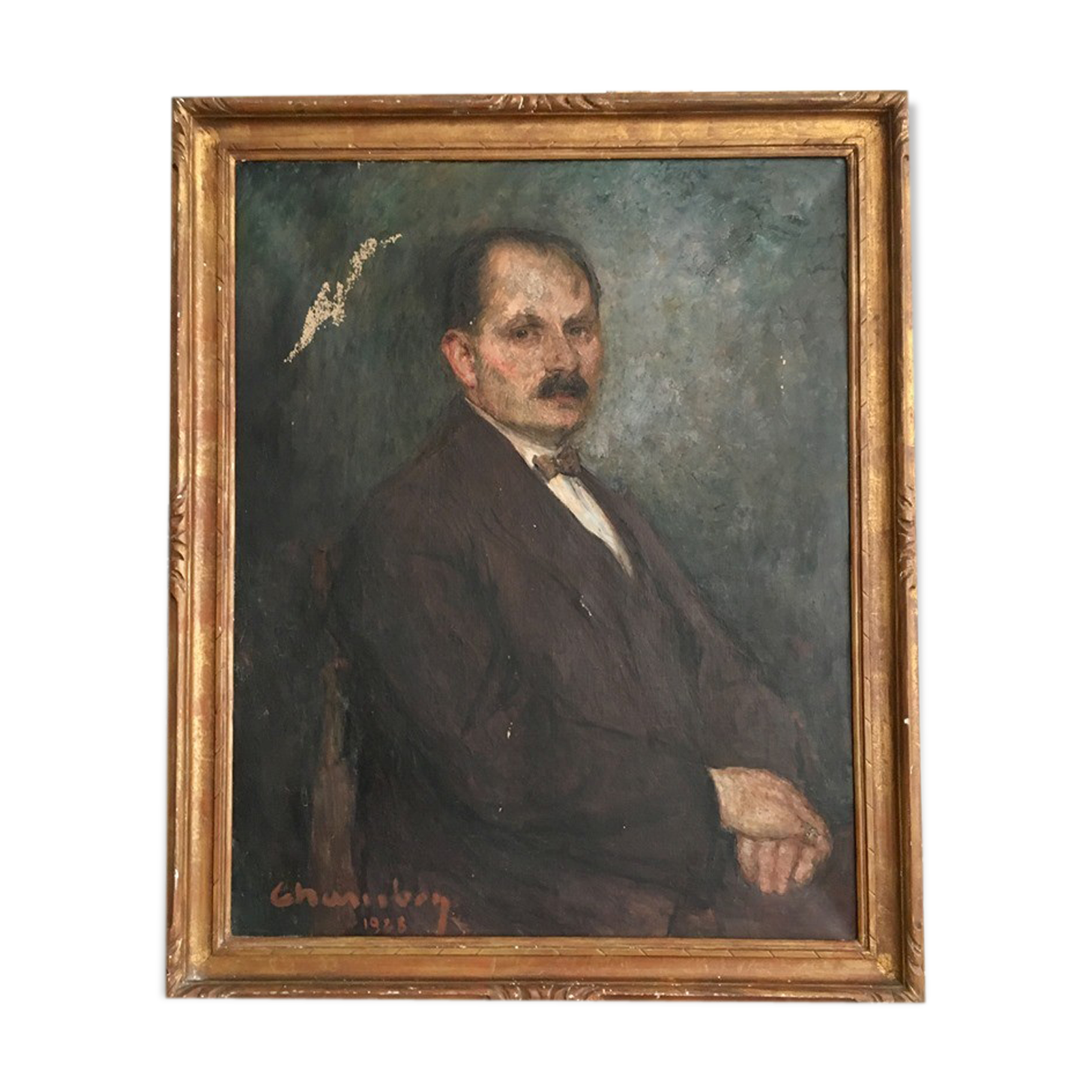 Old oil portrait early 20th century