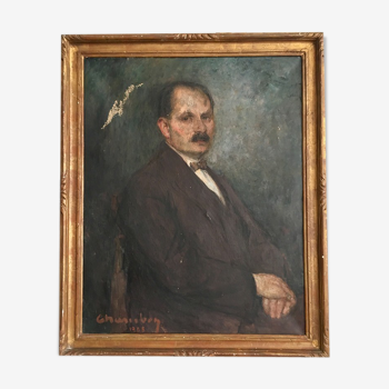 Old oil portrait early 20th century