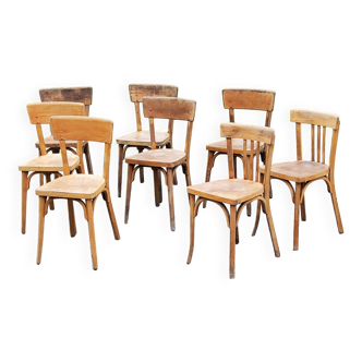 Set de 8 chaises de bistrot des années 50