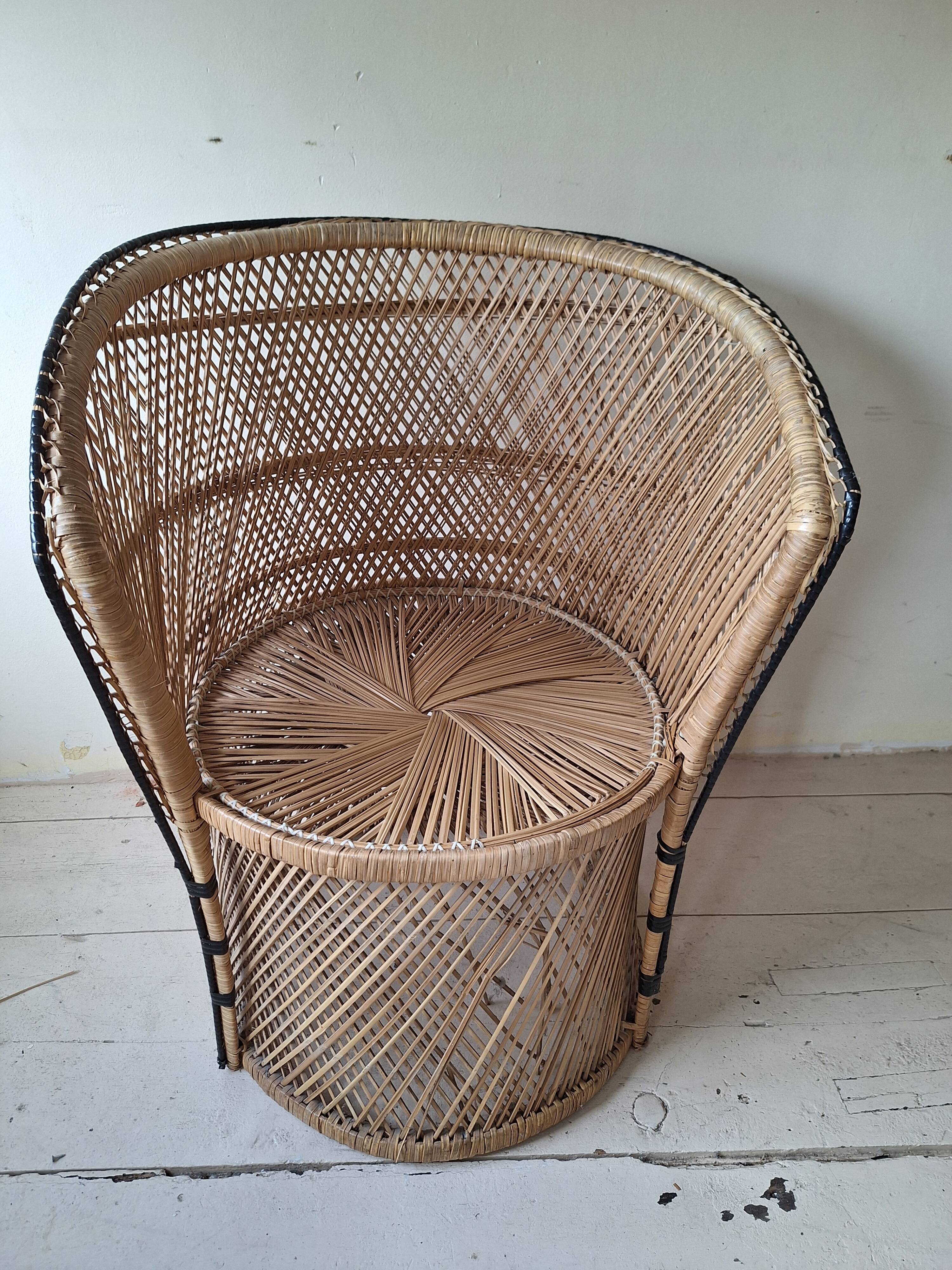 Chaise en rotin vintage