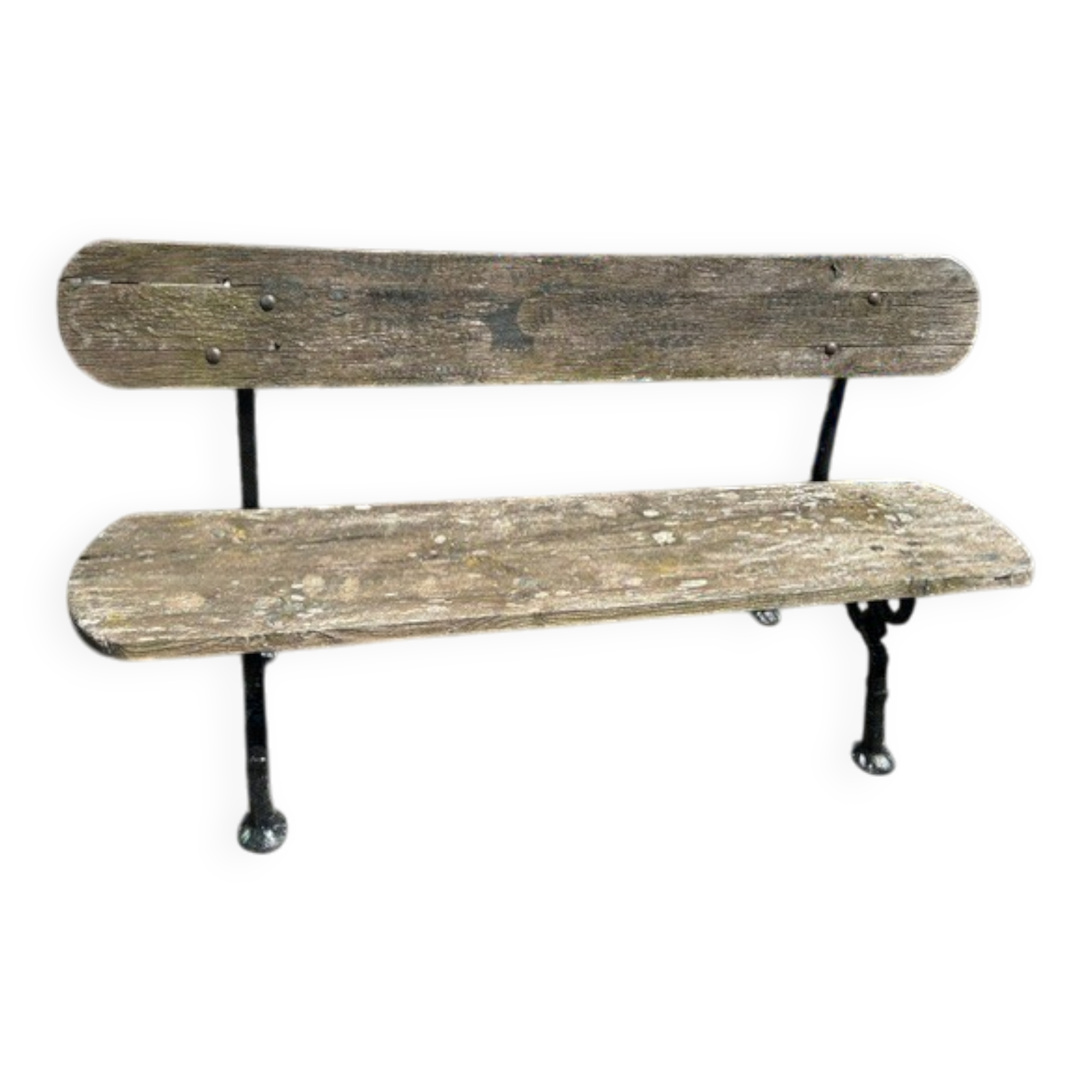 Antique garden bench in cast iron and wood from the 1940s