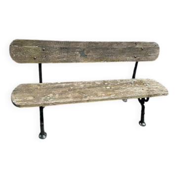 Banc de jardin ancien en fonte et bois annees 40