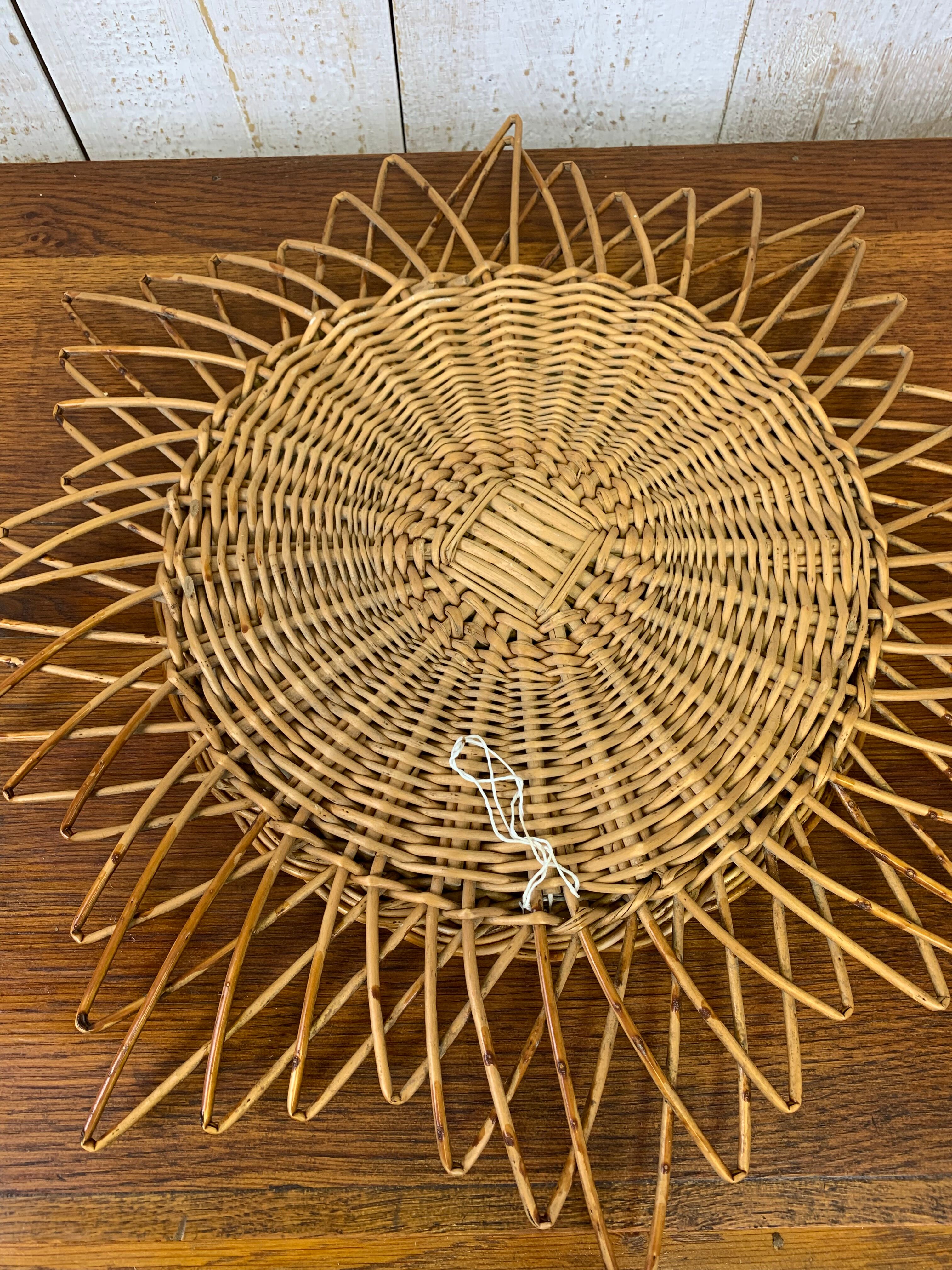 Wicker sun mirror