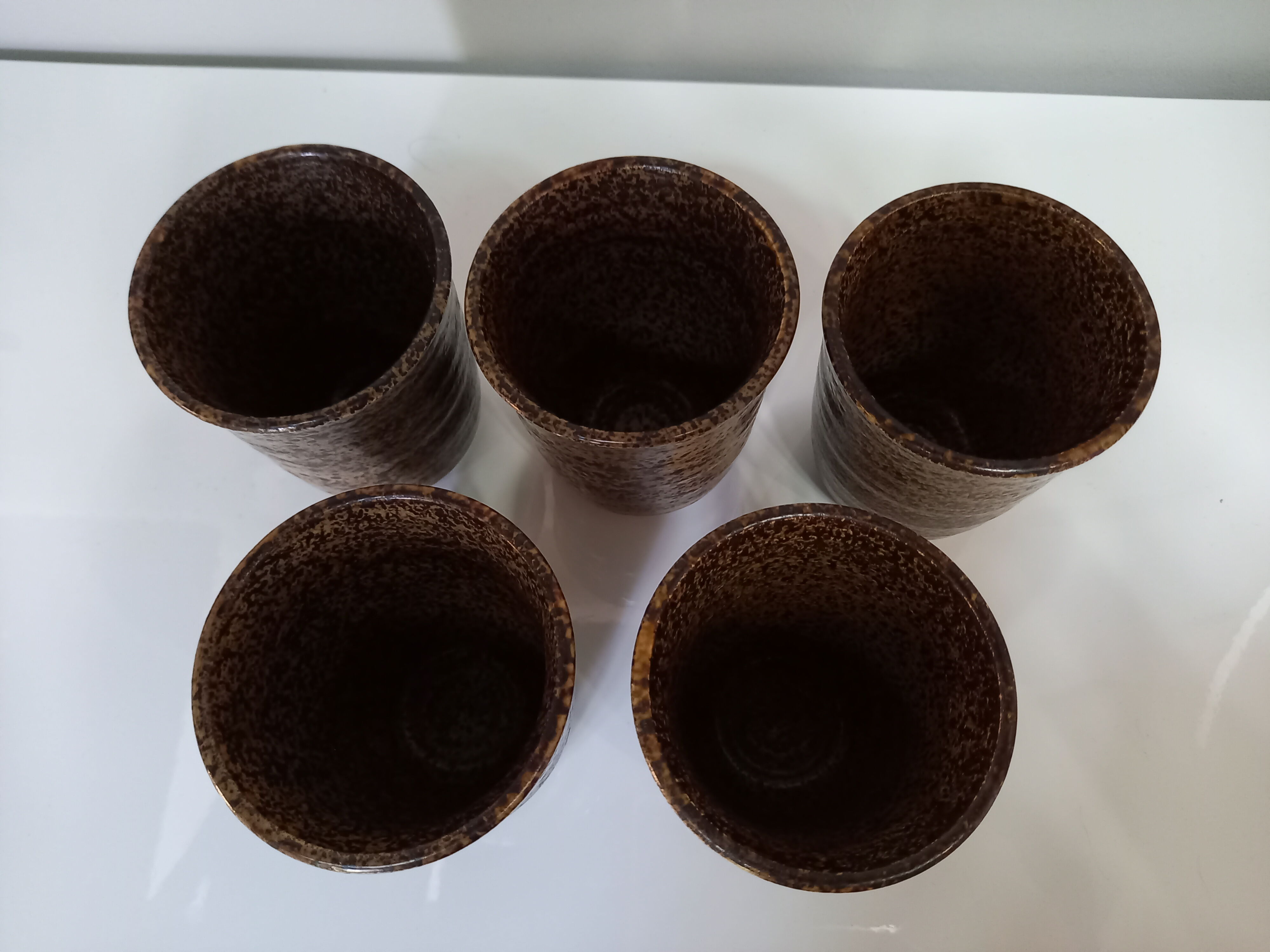 Set of 5 cups in sandstone
