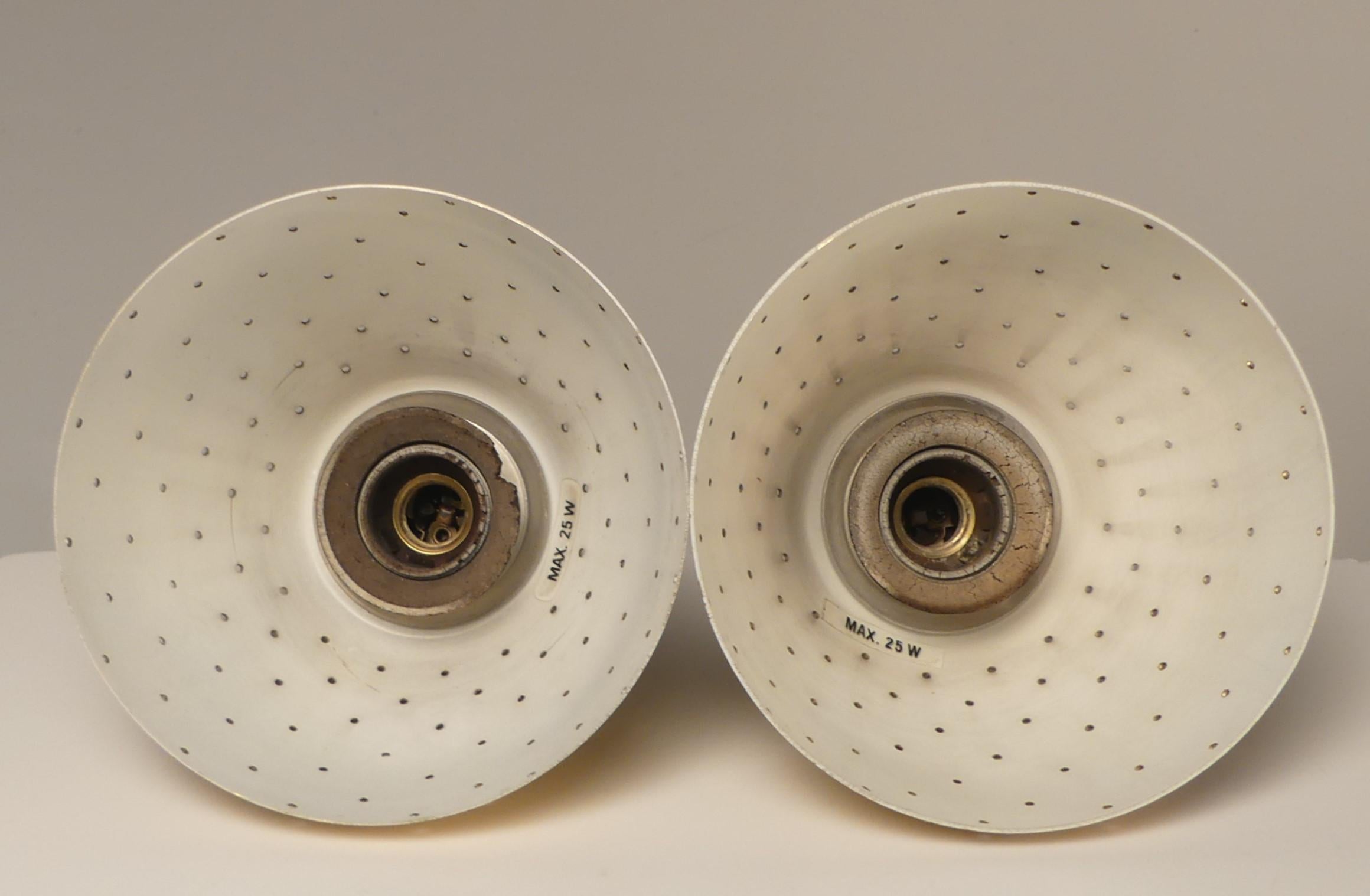 Hans-Agne Jakobsson Perforated Brass Pendants Pair for Markaryd 1960