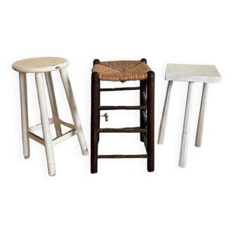Set of 3 mismatched high stools
