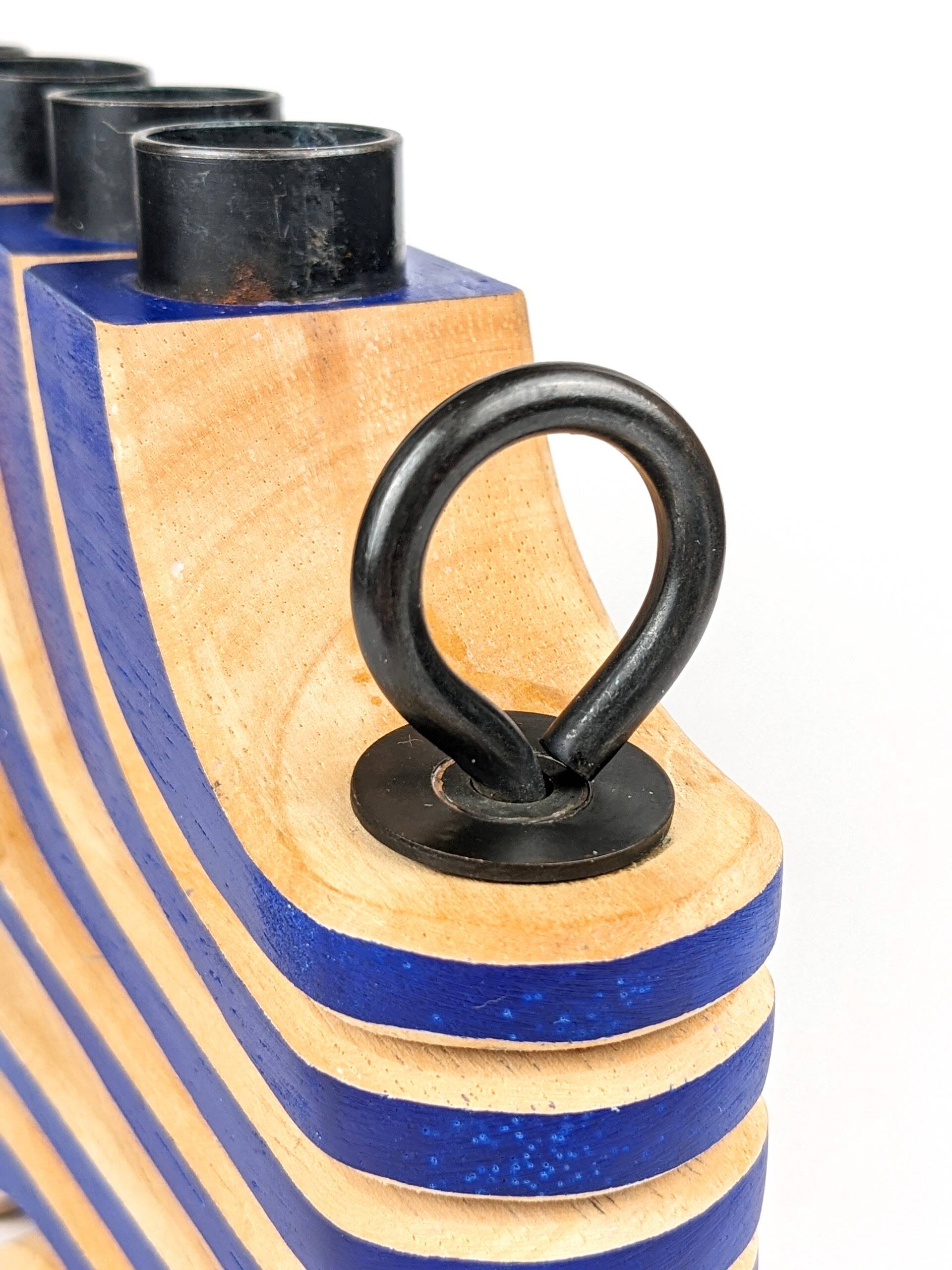 7-branched wooden candelabra | Klein Blue | Scandinavian design