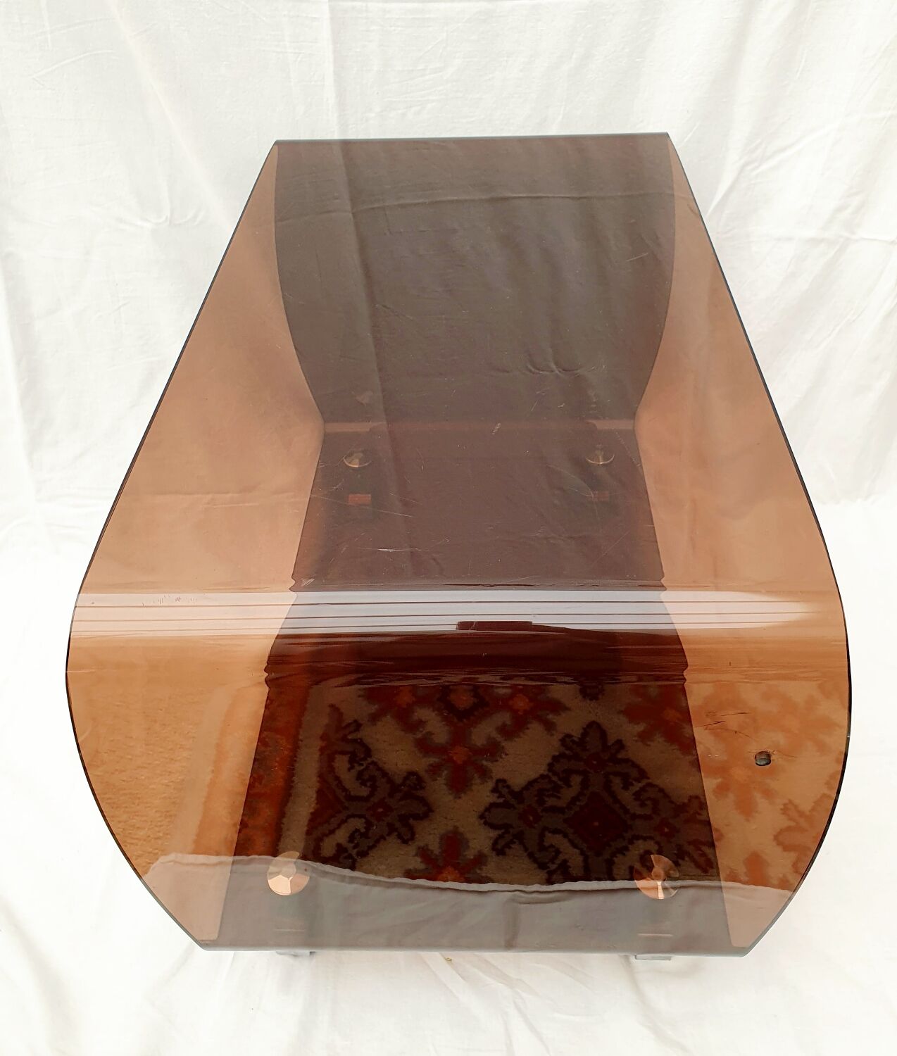 Meuble d'appoint en plexiglas fumé marron