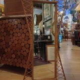 Large and unusual rattan mirror from the 1960s