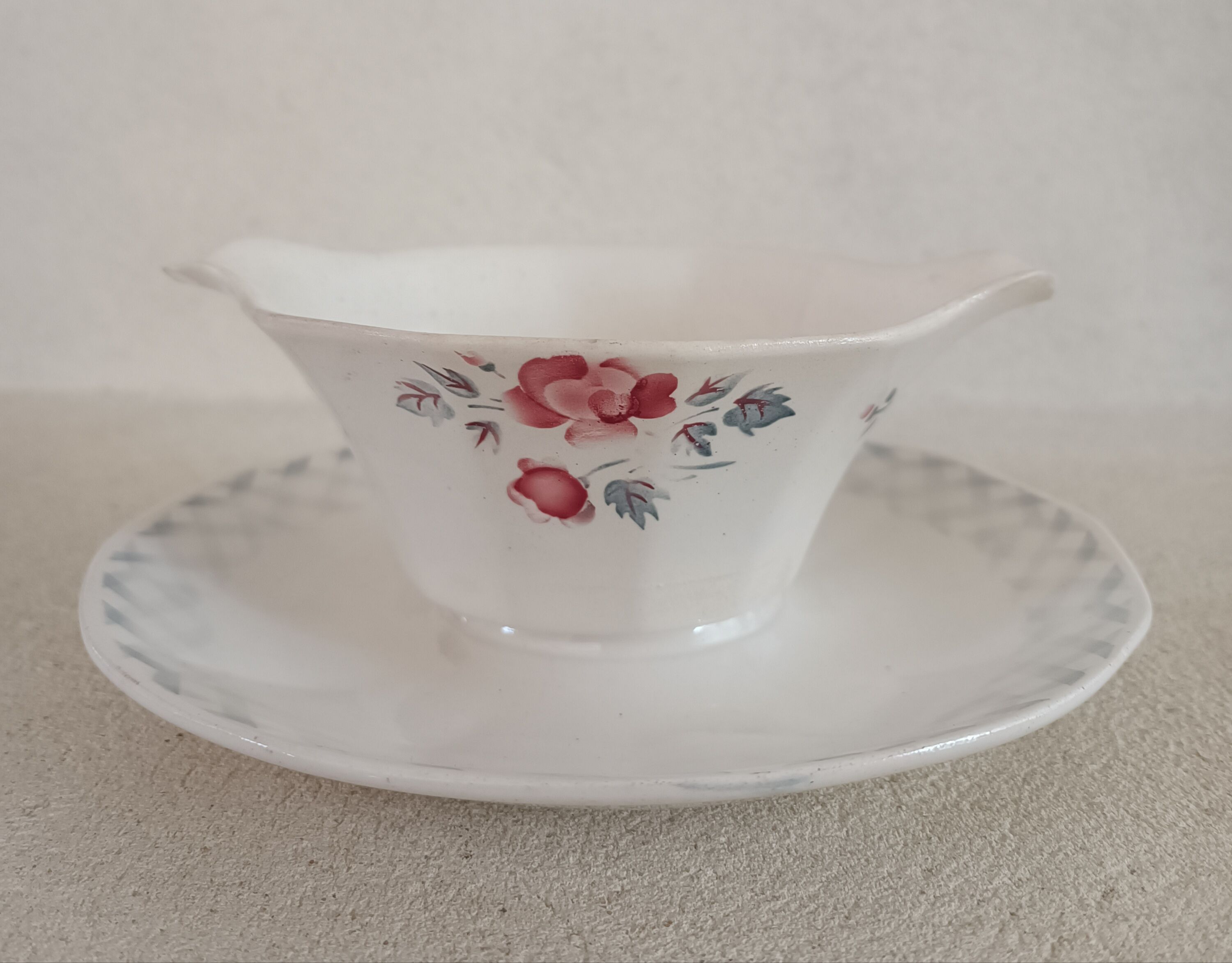 Saucière double earth of iron Digoin Sarreguemines