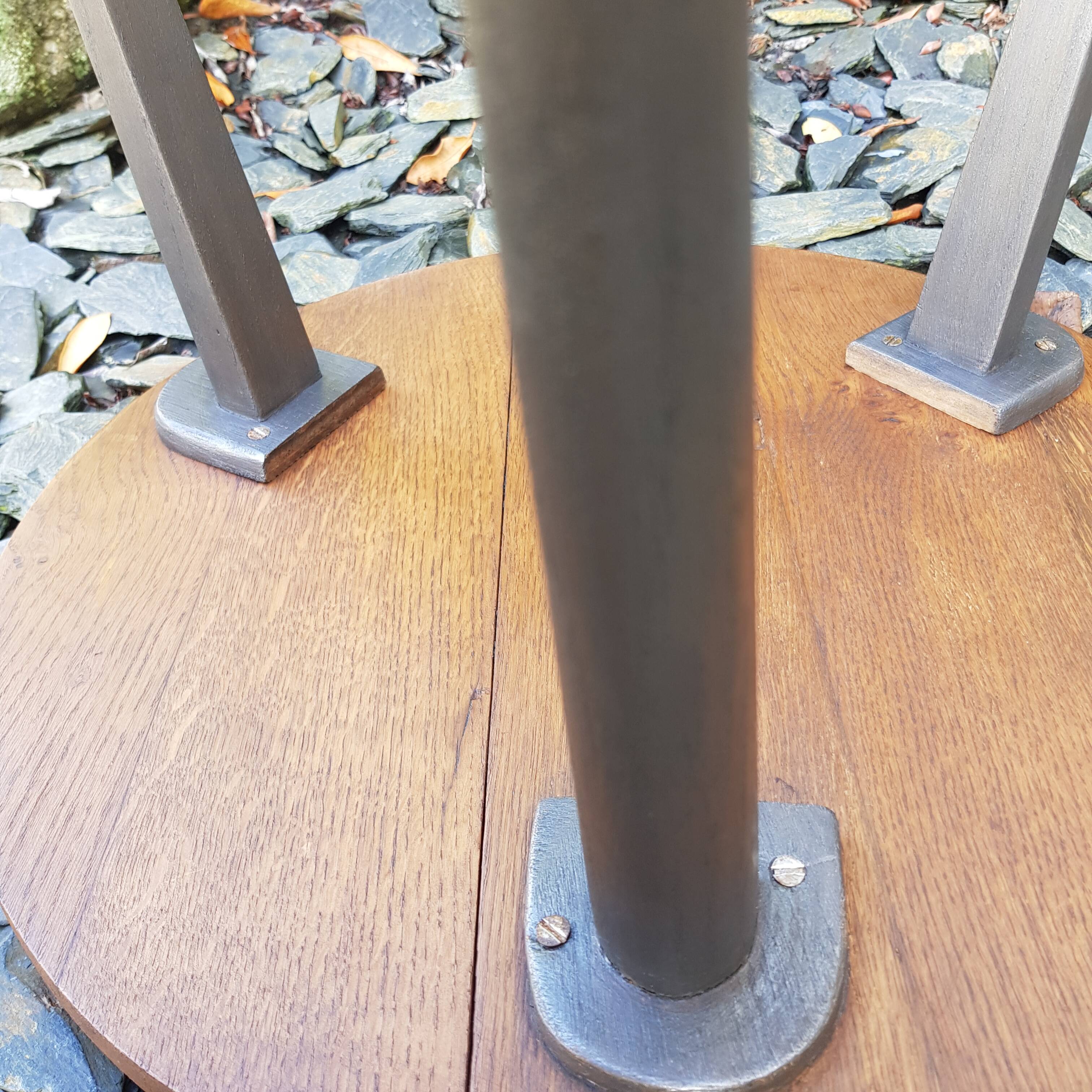 Round wooden coffee table