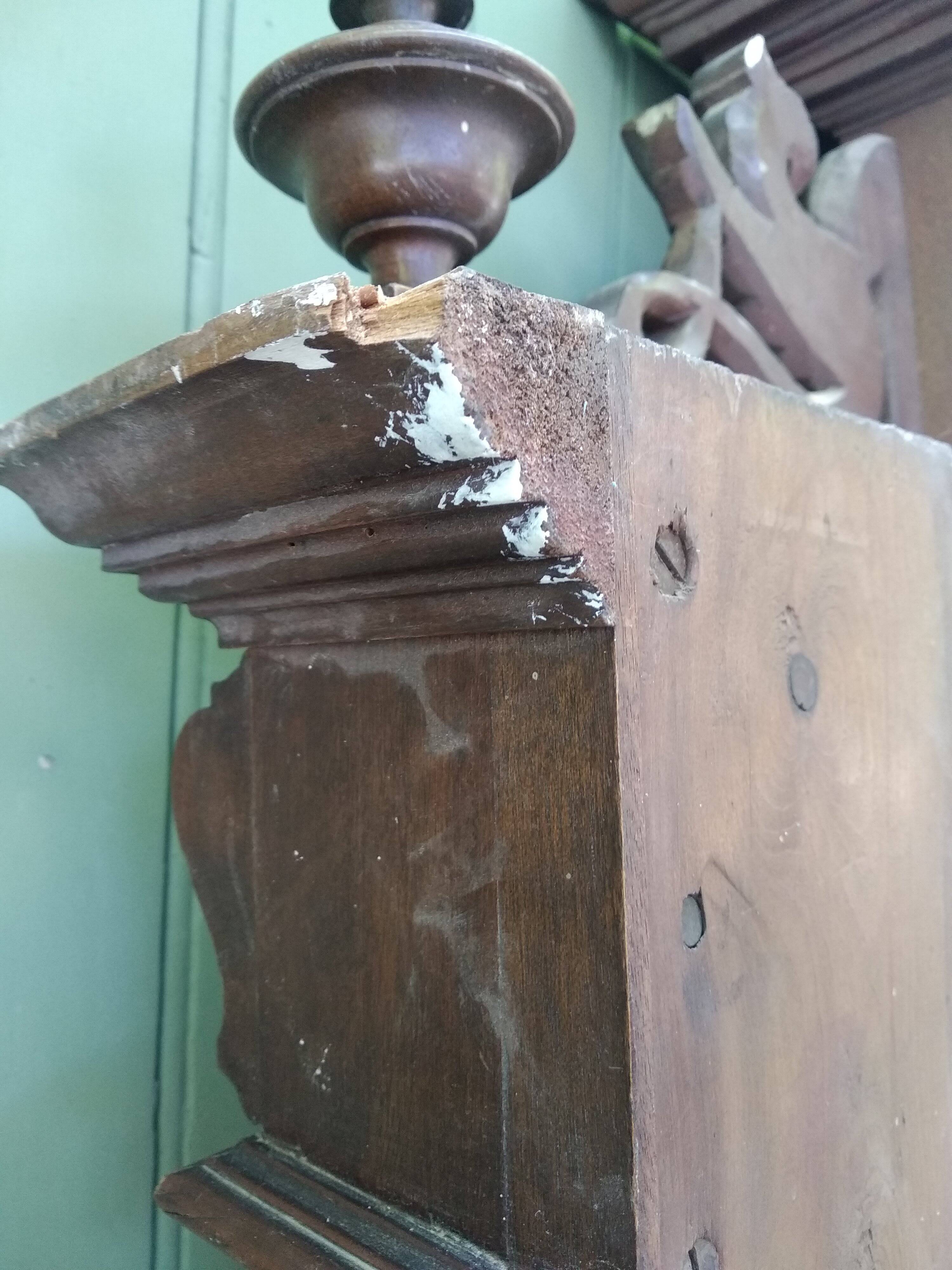 Grand miroir en bois sculpté XIX . 190 X 108 cm