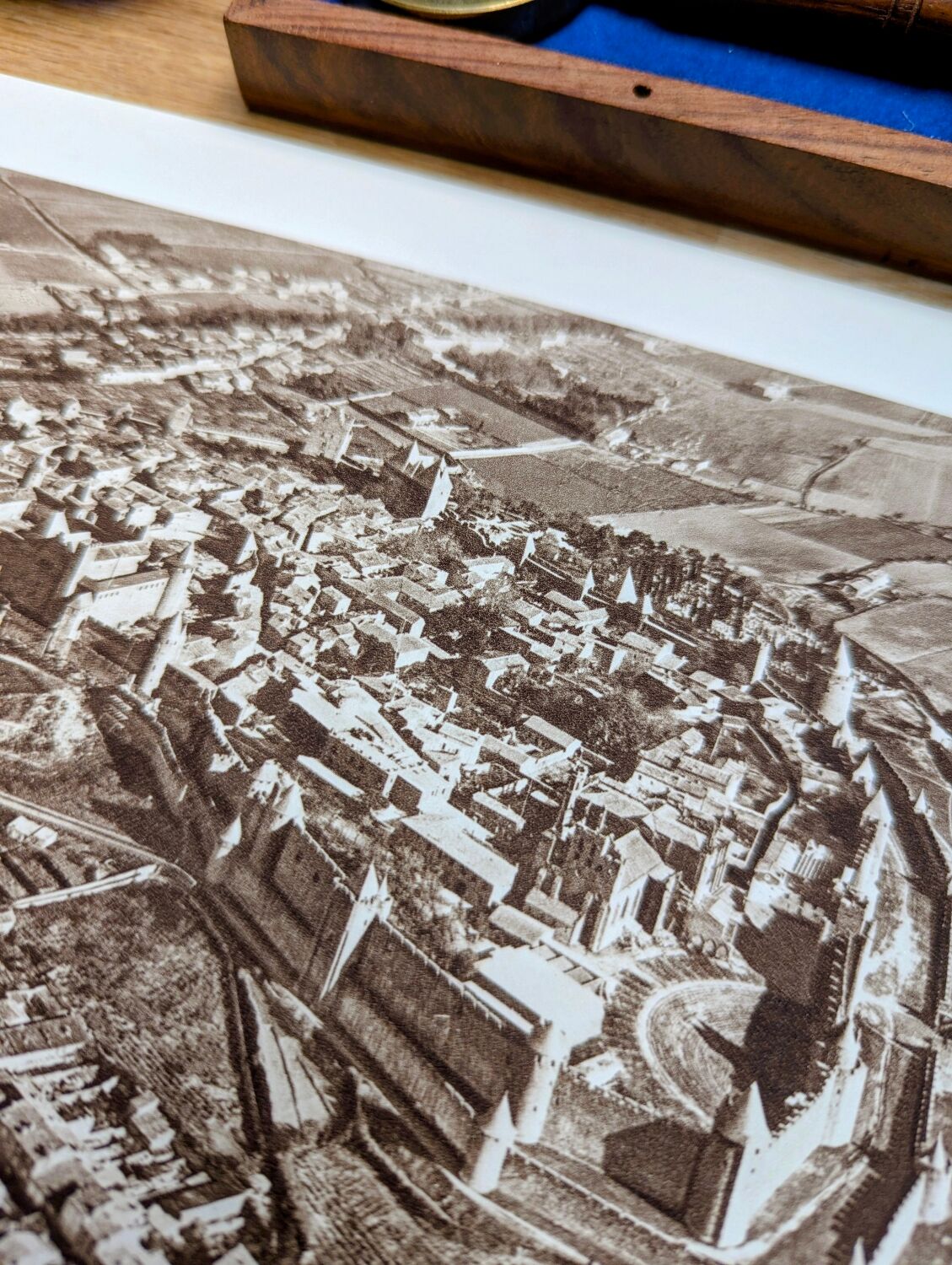 Carcassonne, Aude, vintage, photo plate printed in 1935.