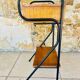 Vintage oak bedside table with black metal legs circa 50s/60s