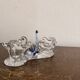 Double salt and pepper shaker, swan dragée, cobalt blue Murano glass.