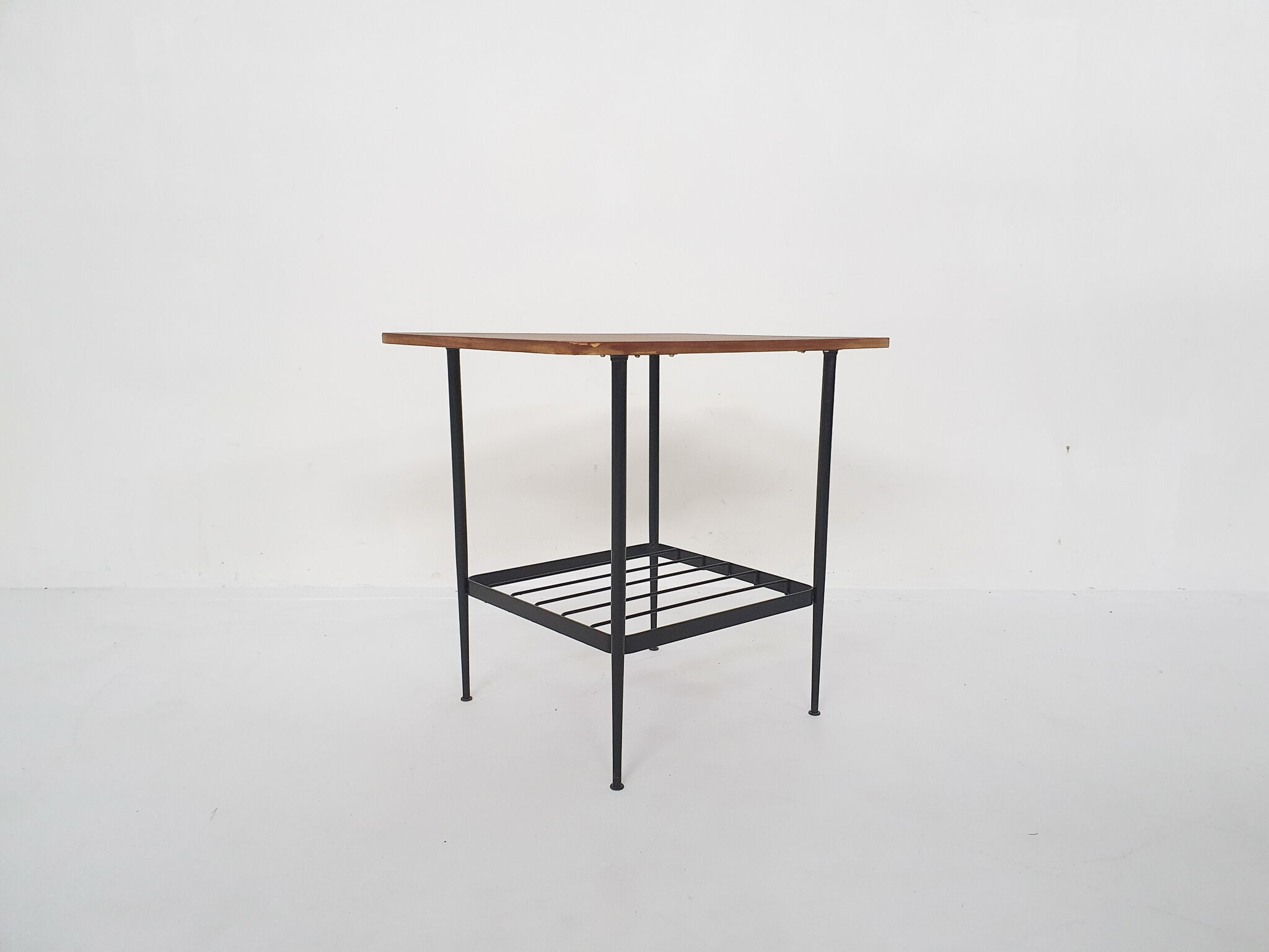 Teak and metal side table, The Netherlands 1950's