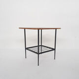 Teak and metal side table, The Netherlands 1950's
